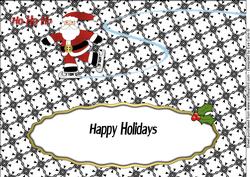 Skating Santa Large Dl Insert 3 Happy Holidays