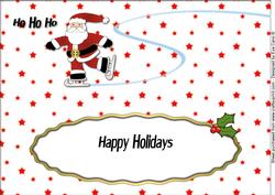 Skating Santa Large Dl Insert 4 Happy Holidays