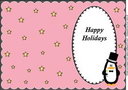 Christmas Penguin Insert Happy Holidays