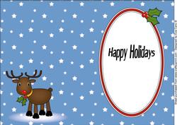 Rudolf the Red Nose Reindeer Insert Happy Holidays