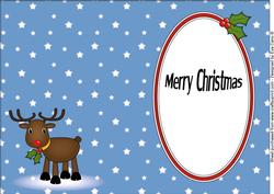 Rudolf the Red Nose Reindeer Insert Merry Christmas