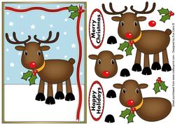 Rudolf the Red Nose Reindeer Decoupage