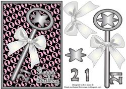 21st Birthday Key Decoupage