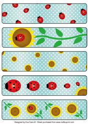 Flower and Ladybird Bookmarks