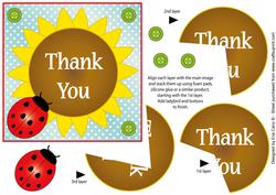 Flower and Ladybird Thank You Topper