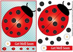 Buttons Ladybird Get Well Soon