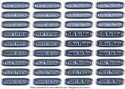 Spanish Christmas - New Year Tags (metallic Blue)
