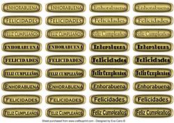 Spanish Greeting Tags (castellano) Gold