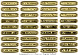 Spanish Greeting Tags (catalán) Gold