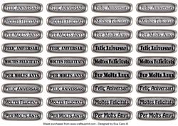 Spanish Greeting Tags (catalán) Silver