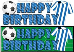 Football Fan Birthday (blue & White 5) Large Dl