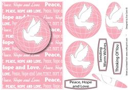 Peace, Hope and Love (pink)