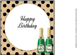Birthday Champagne 40 Today 8x8 Insert