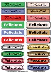 Spanish Greeting Tags (catalán) - Felicitats