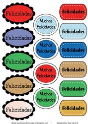 Spanish Greeting Tags (castellano) - Felicidades