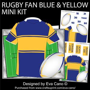 Rugby Fan Blue and Yellow Mini Kit