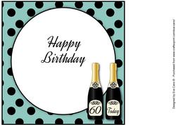 Birthday Champagne 60 Today Insert