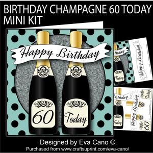 Birthday Champagne 60 Today Mini Kit