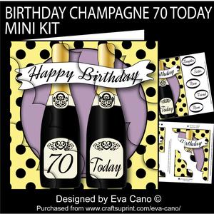 Birthday Champagne 70 Today Mini Kit