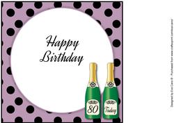 Birthday Champagne 80 Today Insert