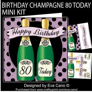 Birthday Champagne 80 Today Mini Kit