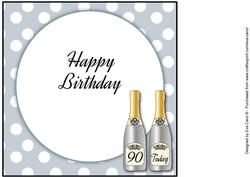 Birthday Champagne 90 Today Insert