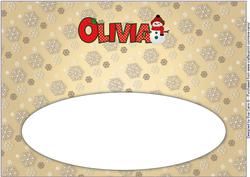 Cute Snowman Olivia Large Dl Insert