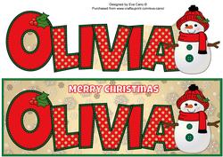 Cute Snowman Olivia Large Dl