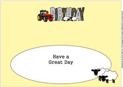 Country Life Birthday Large Dl Insert