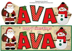 Santa & Snowman Ava Large Dl