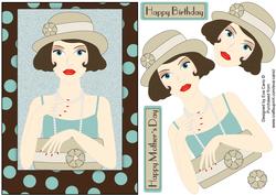 Art Deco Girl with Hat