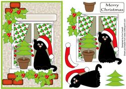 Christmas Cat and Window