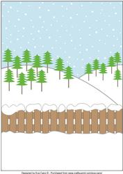 Picket Fence Winter Background