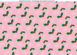 Merry Christmas with Holly Background 4