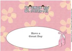 Ballerinas Birthday Large Dl Insert