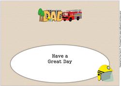 Fire Engine Dad Large Dl Insert