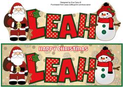 Santa & Snowman Leah Large Dl