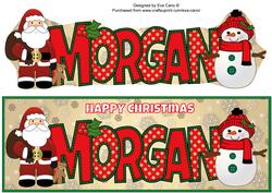 Santa & Snowman Morgan Large Dl