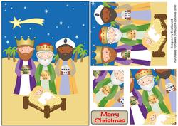 3 Wise Men & Baby Jesus Spiral Pyramid