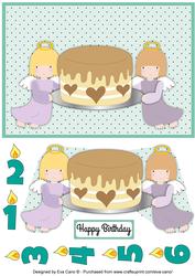 Little Angels with Birthday Cake Quick Decoupage