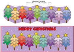 Multicoloured Christmas Trees Large Dl
