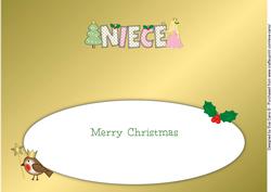 Christmas Little Princess Niece Large Dl Insert