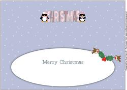 Christmas Penguins Christmas Large Dl Insert