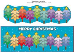 Multicoloured Christmas Trees Large Dl 4