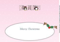 Christmas Penguins Kathryn Large Dl Insert