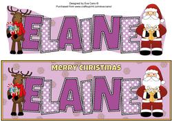 Santa and Rudolf with Presents Elaine Large Dl