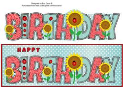 Sunflowers and Ladybirds Birthday Large Dl