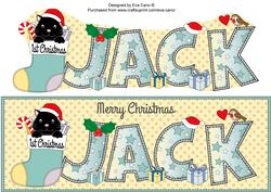Cat in Stocking 1st Xmas Jack Large Dl