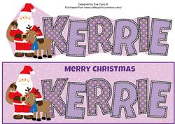 Santa with Rudolf Kerrie Large Dl