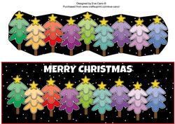 Multicoloured Christmas Trees Large Dl (black)